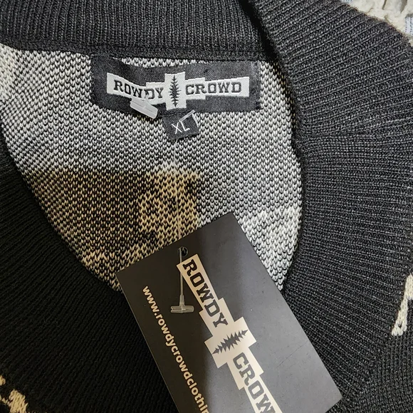 Black and White Western Print Sweater Dress - Picture 5 of 5